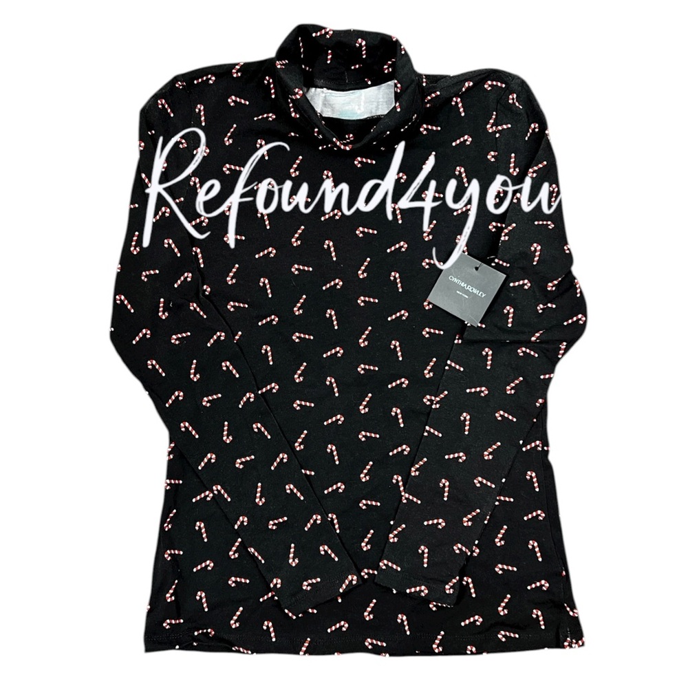Cynthia Rowley - ‘Candy Canes’ woman’s turtle neck. SZ: XS, S, M. NWT.